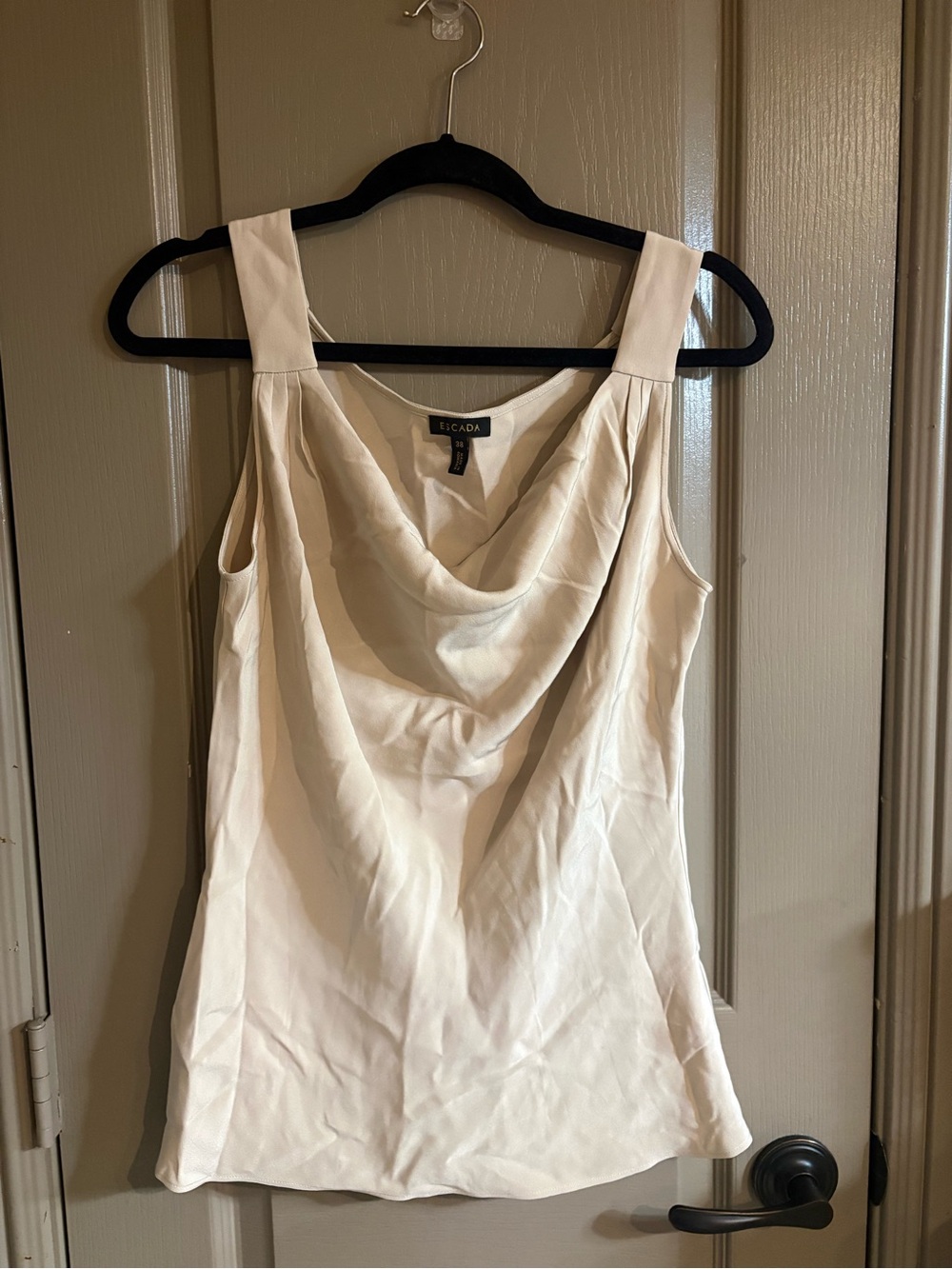 Escada Cream Draped Cowl Neck Sleeveless Camisole